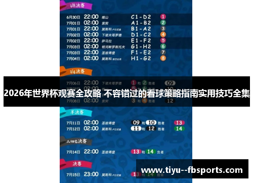 2026年世界杯观赛全攻略 不容错过的看球策略指南实用技巧全集 2026年世界杯观赛全攻略 不容错过的看球策略指南实用技巧全集